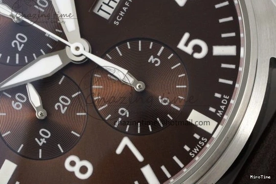 MIROTIME 1222 Thermal Pilot Chrono SS AZF 1:1 Best Edition Brown Dial on Brown Leather Strap A 7062